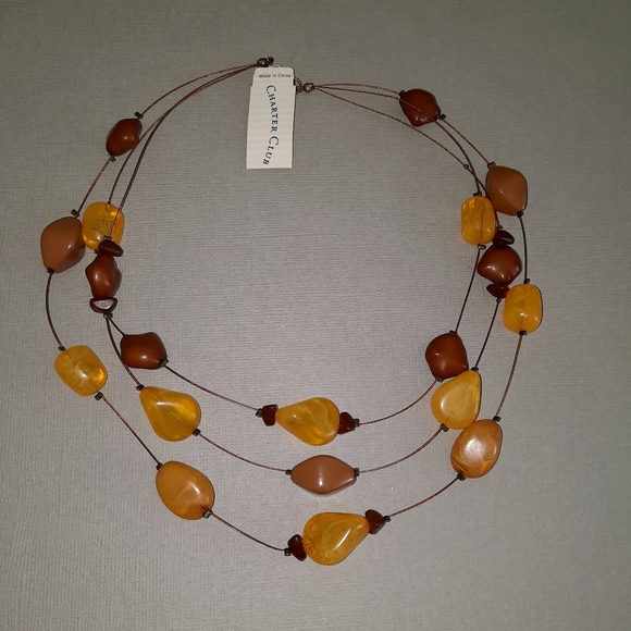 Charter Club 3 row Necklace - Picture 4 of 5